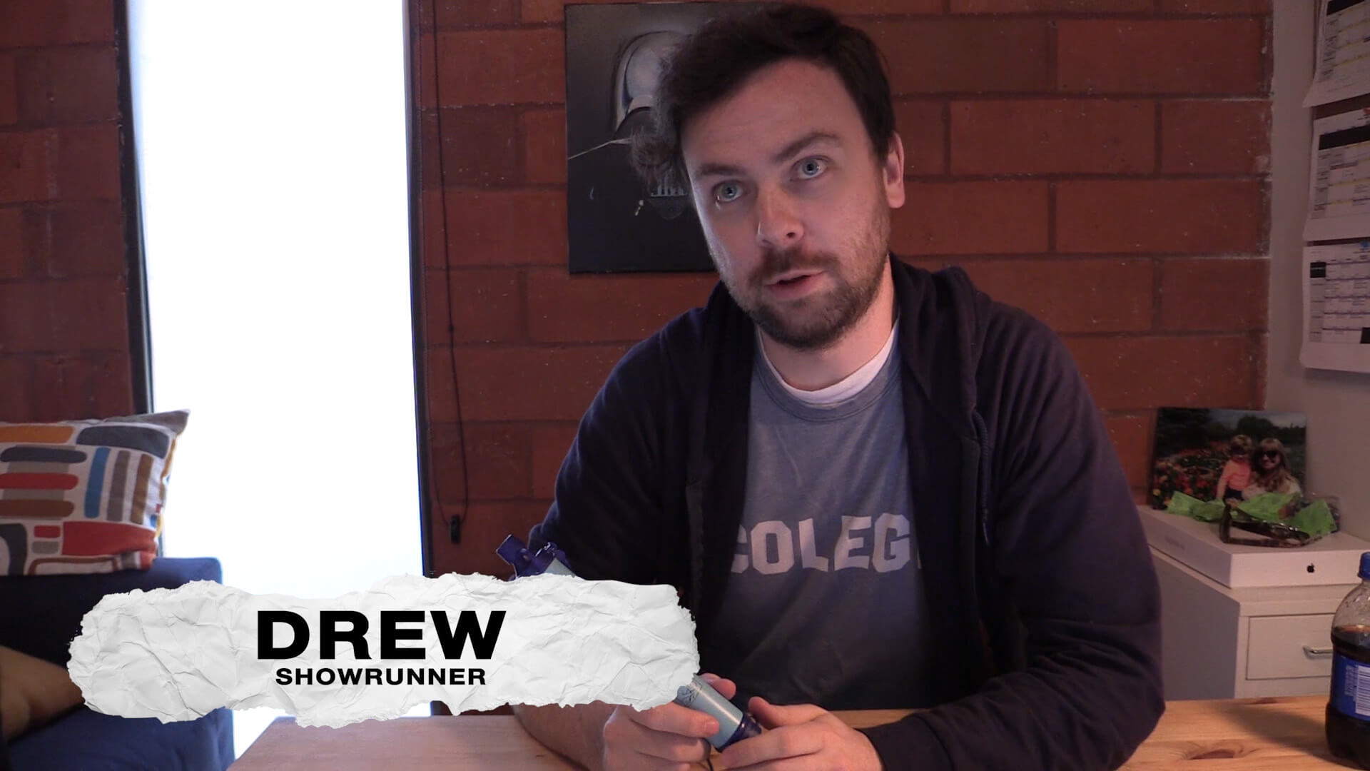 Showrunner Drew Champion appears in a Good Mythical Crew segment produced by Todd Bishop